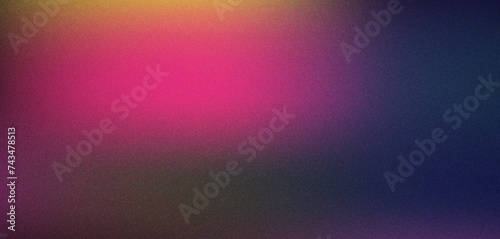 Dark blue grainy color gradient background, purple pink yellow colors banner poster cover abstract design