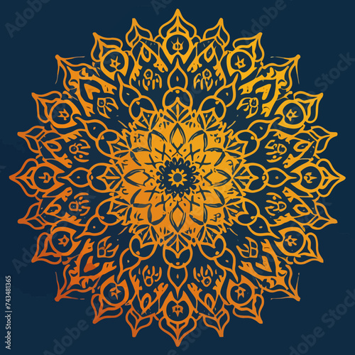 Vector art of sun flow Islamic RAMADAN Arab mandala
