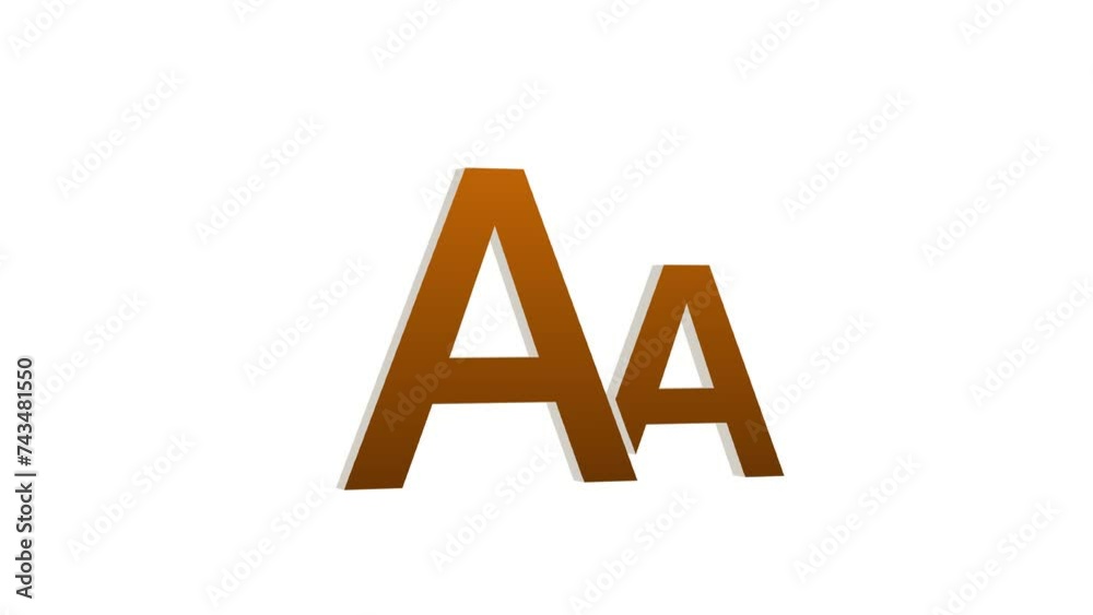 3d brown font icon rotated loopable animation white background 3d brown font icon rotated loopable animation white background