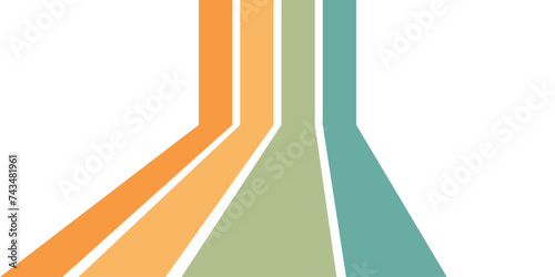 Black on white abstract perspective line stripes with dimensional effect isolated on white background.