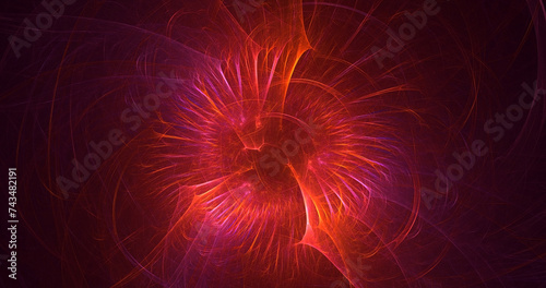 3D manual rendering abstract technology fractal background. Its not AI Generatd illustration. 
