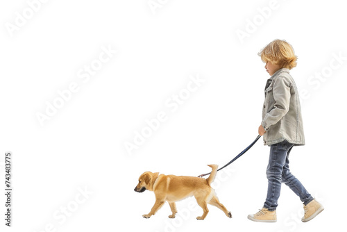 Child and Dog on Transparent Background, PNG