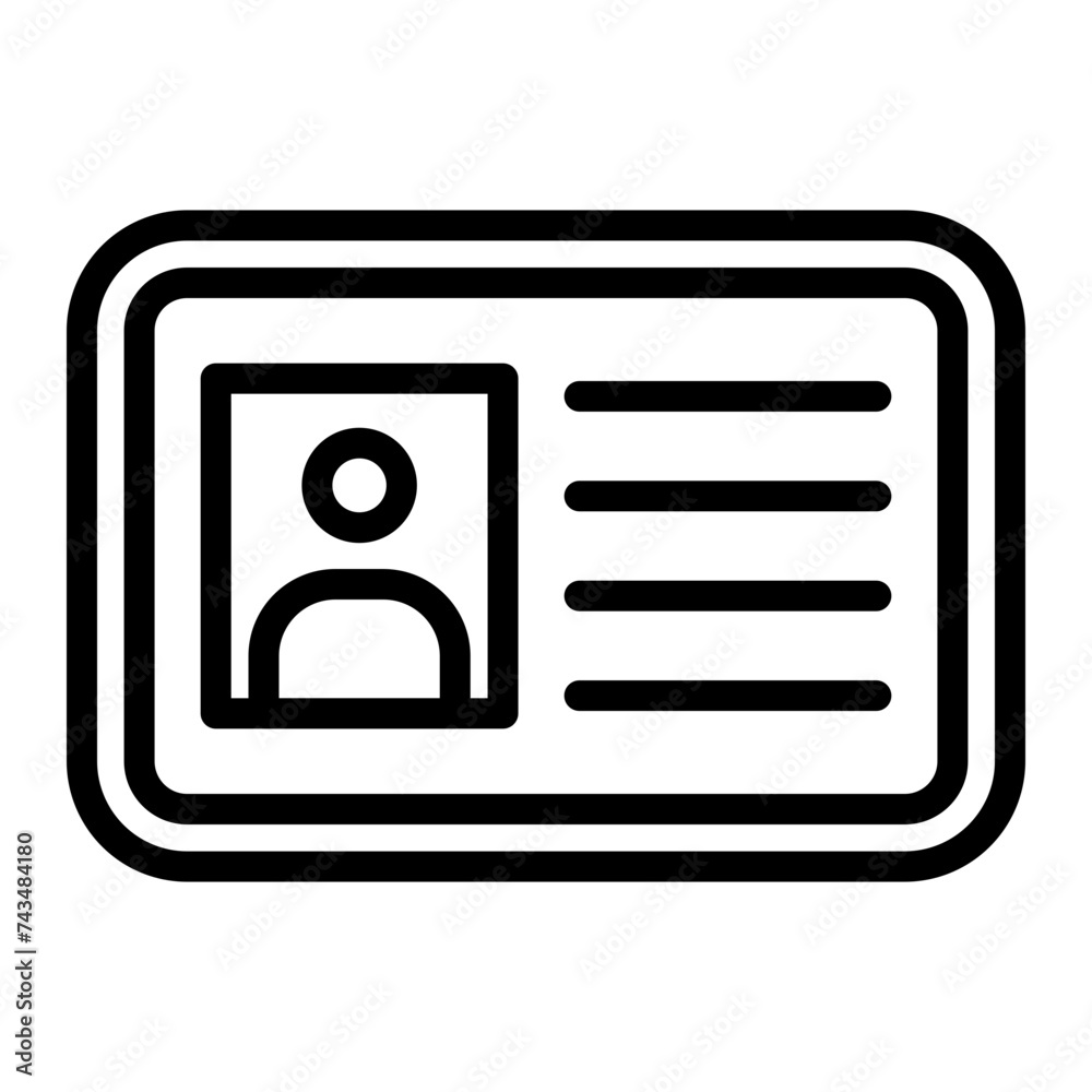 Id Card Vector Line Icon Design Id Card Vector Line Icon Design