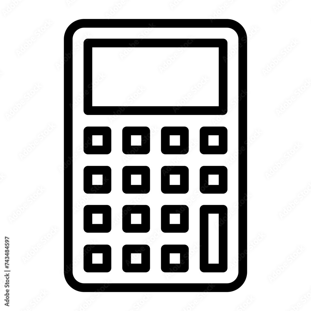 Calculator Vector Line Icon Design