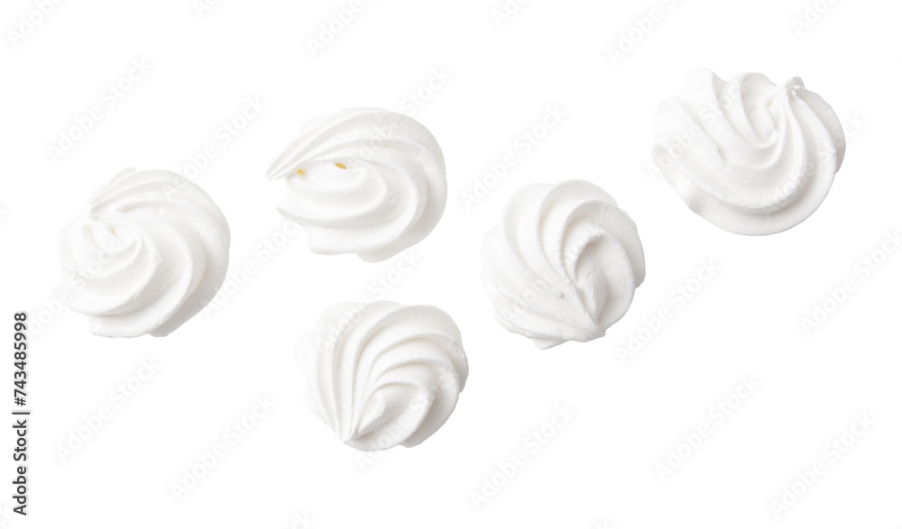 Closeup of white creamy marshmallow isolated on white background