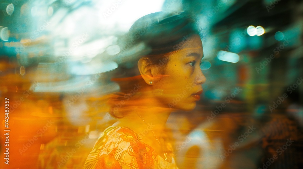 Unheard Sorrow: Amidst blurred revelry, the woman's sorrow from domestic woes remains unheard. Unheard Sorrow: Amidst blurred revelry, the woman's sorrow from domestic woes remains unheard.