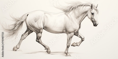 hand-drawn horse outline  showcasing the majestic form of this noble creature. Every line is sketched with care  capturing the grace and strength of the equine. It s a simple yet powerful 