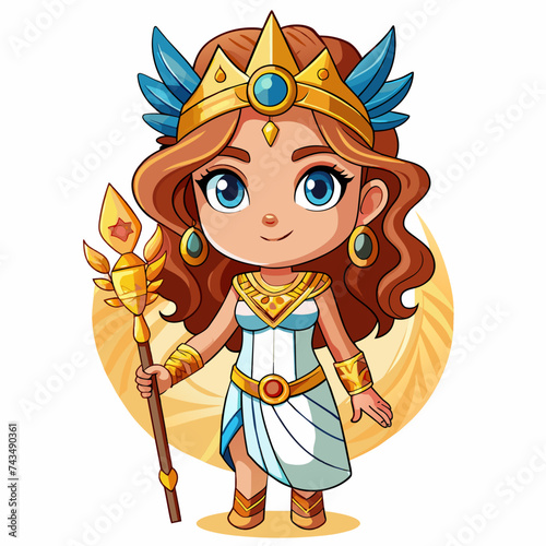 Artemis, cute God, real print Style, Full body, white background