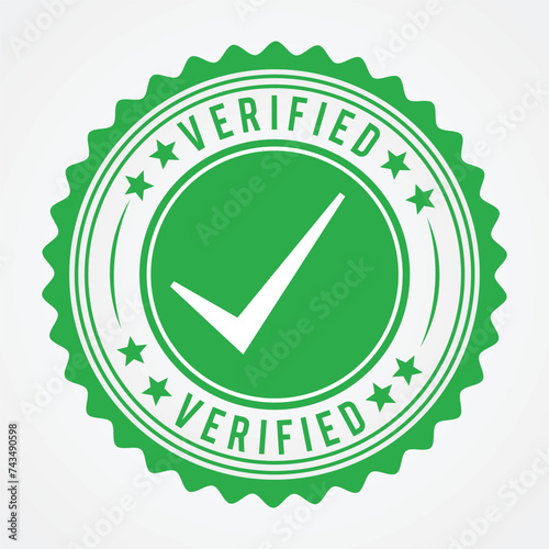 verified Stamp in green Shade with Tick mark 