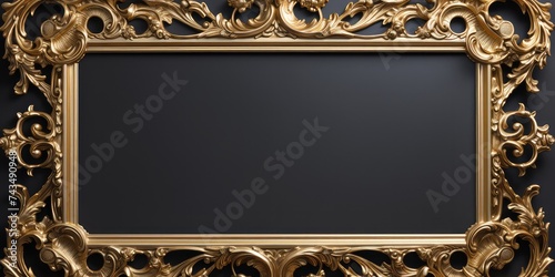 realistic golden frame design exudes elegance and sophistication, featuring intricate details and ornate embellishments that evoke a sense of luxury and opulence. The frame may be adorned
