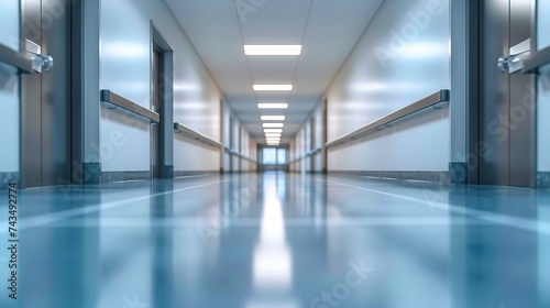 blur image background of corridor in hospital or clinic 