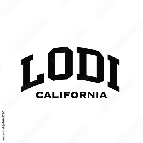 Lodi text effect vector. Editable college t-shirt design printable text effect vector