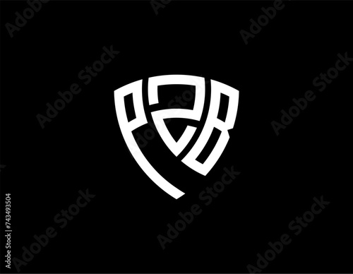 PZB creative letter shield logo design vector icon illustration