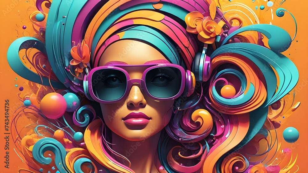 Line swirl hipster color. Summer music festival set for poster, cover, banner. Abstract relief future shapes. Modern 3d technology wavy lines. Art graphics sound vector illustration Line swirl hipster color. Summer music festival set for poster, cover, banner. Abstract relief future shapes. Modern 3d technology wavy lines. Art graphics sound vector illustration