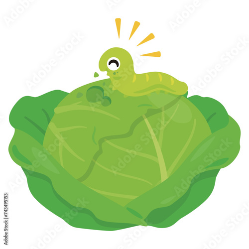 野菜を食べる青虫