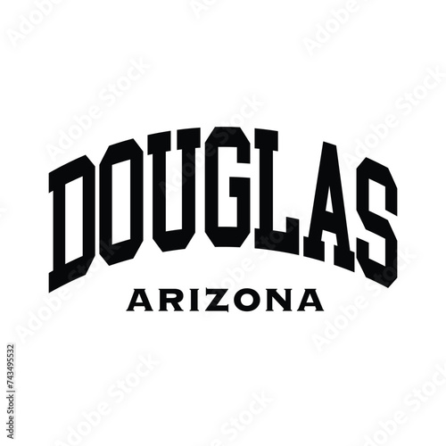 Douglas text effect vector. Editable college t-shirt design printable text effect vector	 photo