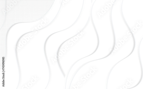 Minimal abstract white background with smooth curve. Vector illustration