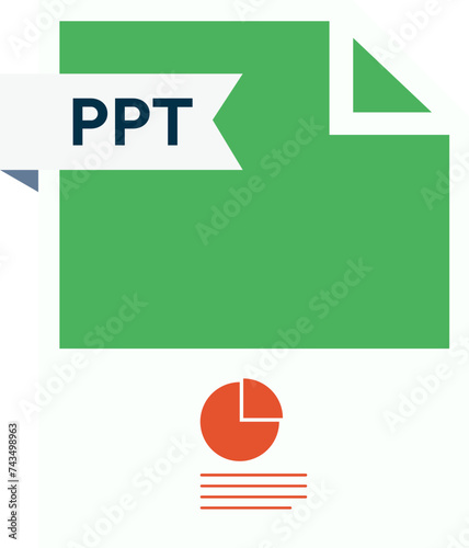 PPT File format icon  roe color fill