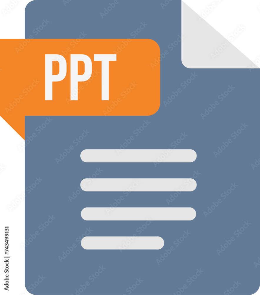 PPT Icon Orange  and rose fill color
