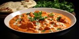Murgh Makhani, also known as Butter Chicken, is a famous North Indian dish made with tender pieces of chicken cooked in a rich and creamy tomato-based sauce. The sauce is flavored 
