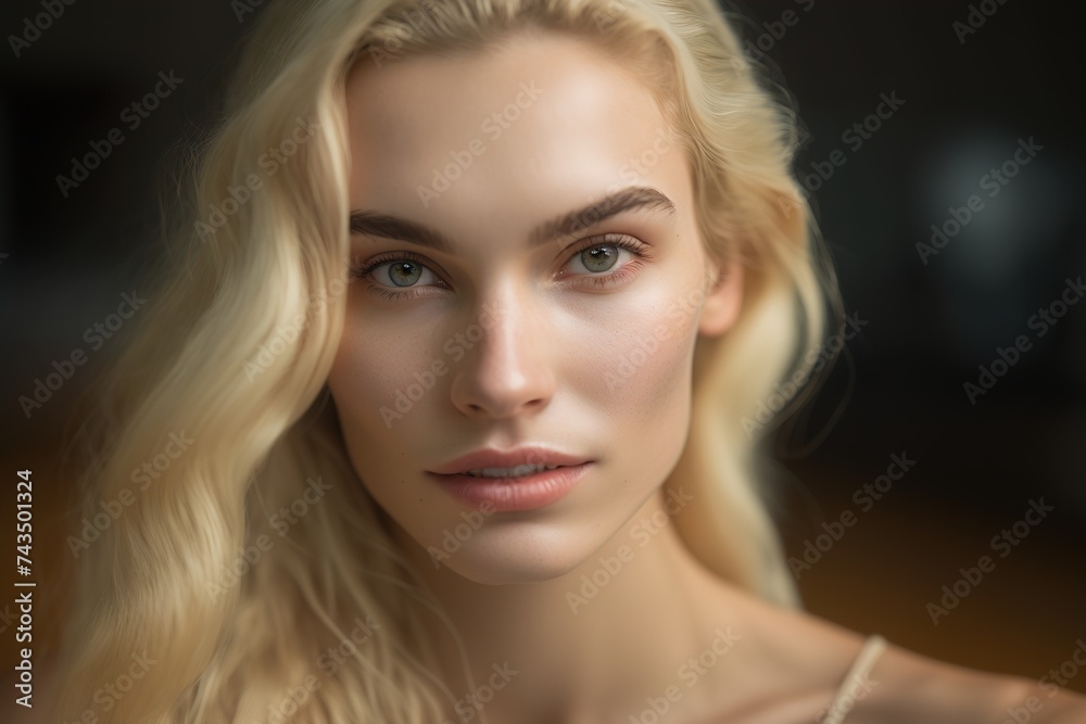 Advertising Portrait of a Blonde Woman in Close-up Advertising Portrait of a Blonde Woman in Close-up