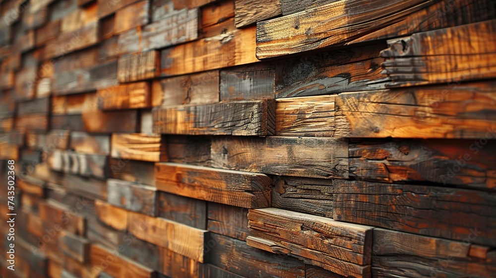 close up of wall made of wooden plank