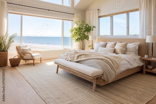 Beach-Inspired Interiors: Roomy Rugs and Sand Textures Bedroom Designs