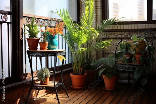 Chic Corner  Industrial Chic Balcony Inspirations - Art Deco Plant Stand Highlight