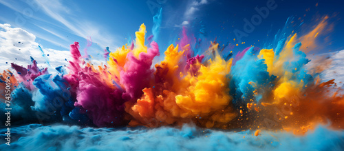 colorful holi powder concept background