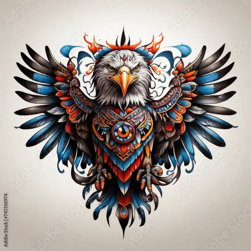 eagle art work mascoot caracter, catoon photo