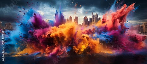 colorful holi powder concept background