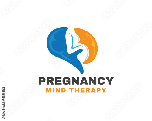 simple abstract Brain pregnancy therapy mind logo symbol design template illustration inspiration