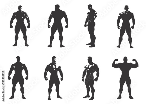 Strong power muscle silhouette of vector illustration