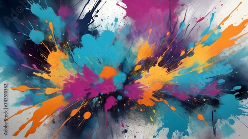 Abstract paint splatters background