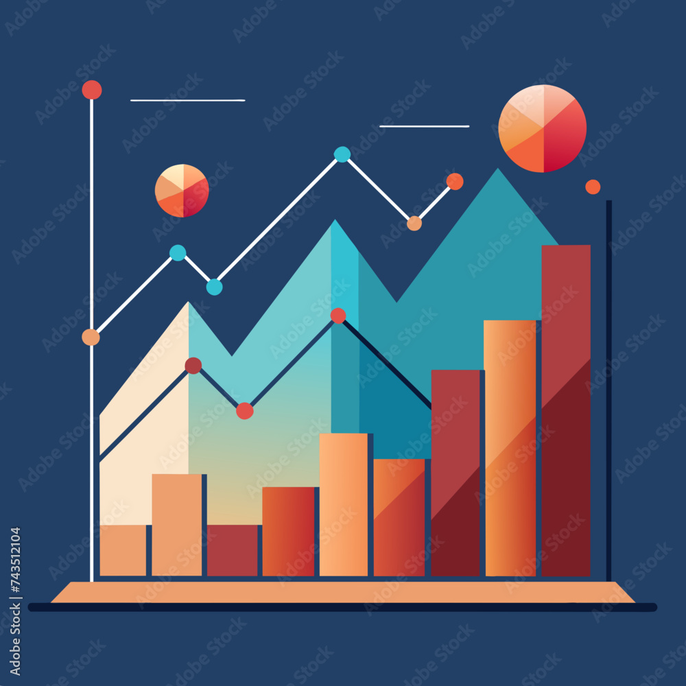 A minimalist vector design of a chart with various data points, representing analysis. vektor illustation A minimalist vector design of a chart with various data points, representing analysis. vektor illustation