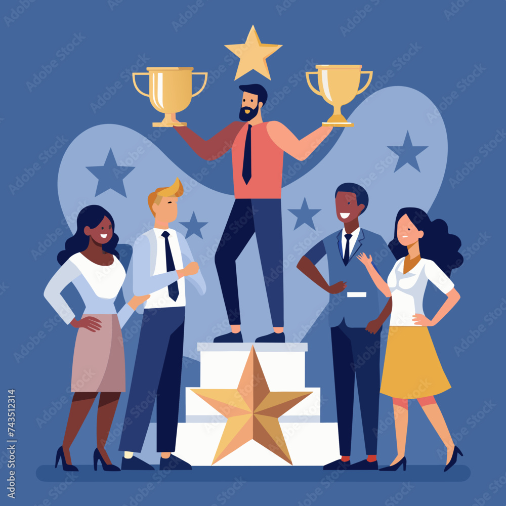 custom made wallpaper toronto digitalEmployee recognition program celebrating diversity. vektor illustation