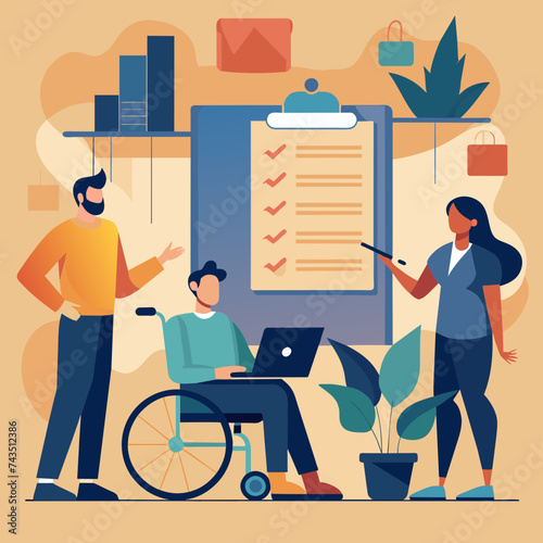 Accessible training materials depicted visually. vektor illustation