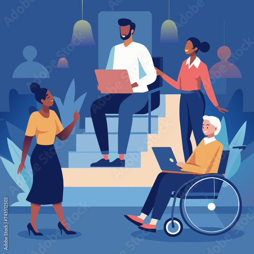 Accessible diversity mentorship programs illustrated. vektor illustation