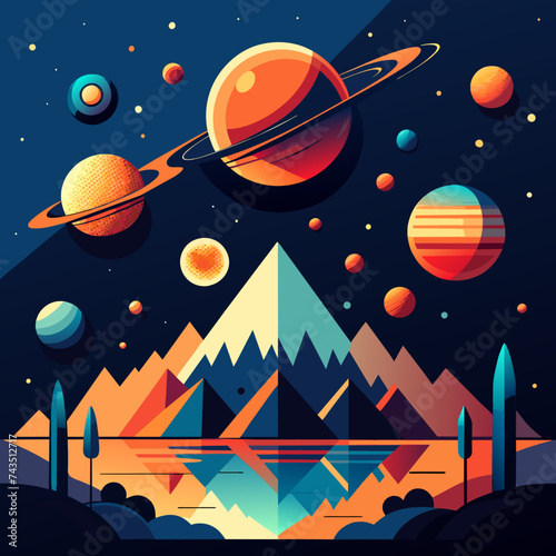 Abstract representations of the cosmos and celestial phenomena. vektor illustation