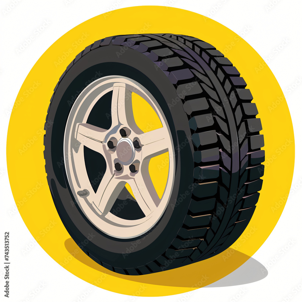 Transport tire icon. Simple illustration.