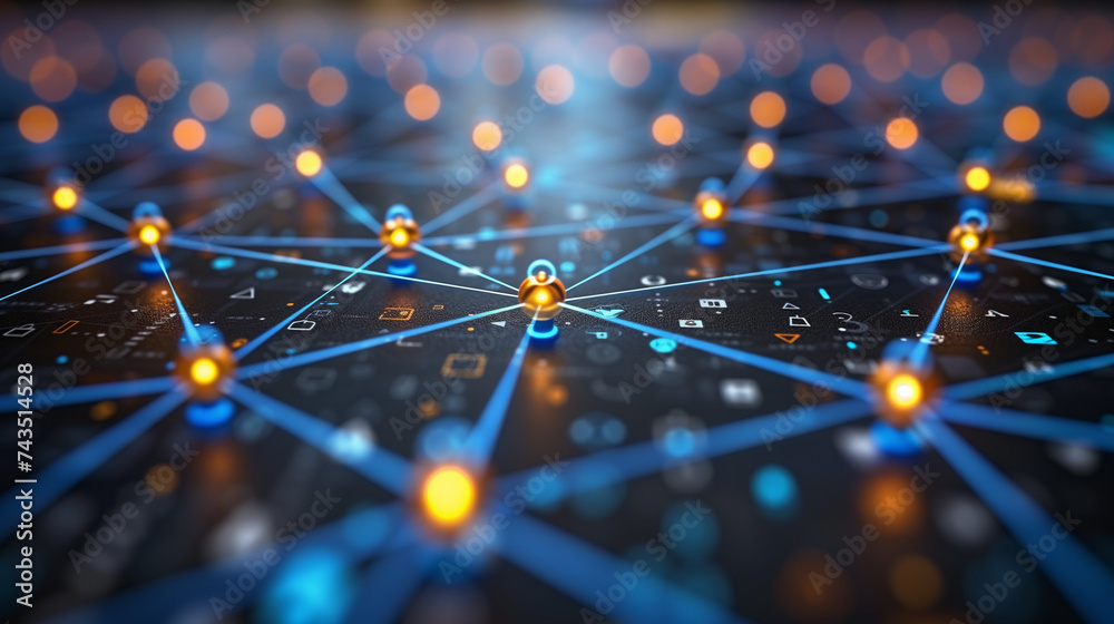 Digital Connectivity Mesh - Showcasing a digital mesh network ...