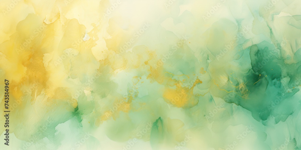 abstract water colour painting with green and yellow colors abstract water colour painting with green and yellow colors