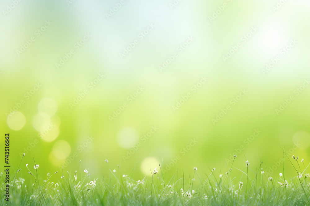 Obraz premium Soft Focus on Spring Meadow Flowers with Gentle Morning Dew. Freshness and New Beginnings