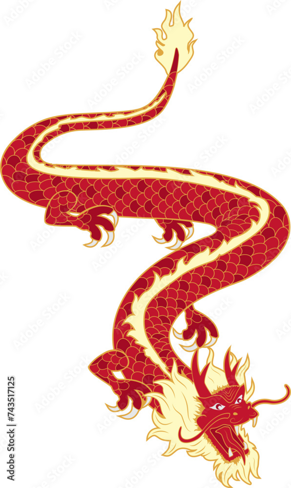 Obraz premium Chinese lunar dragon