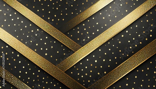 Vintage Elegance: Seamless Retro Black Pattern with Subtle Gold Dots