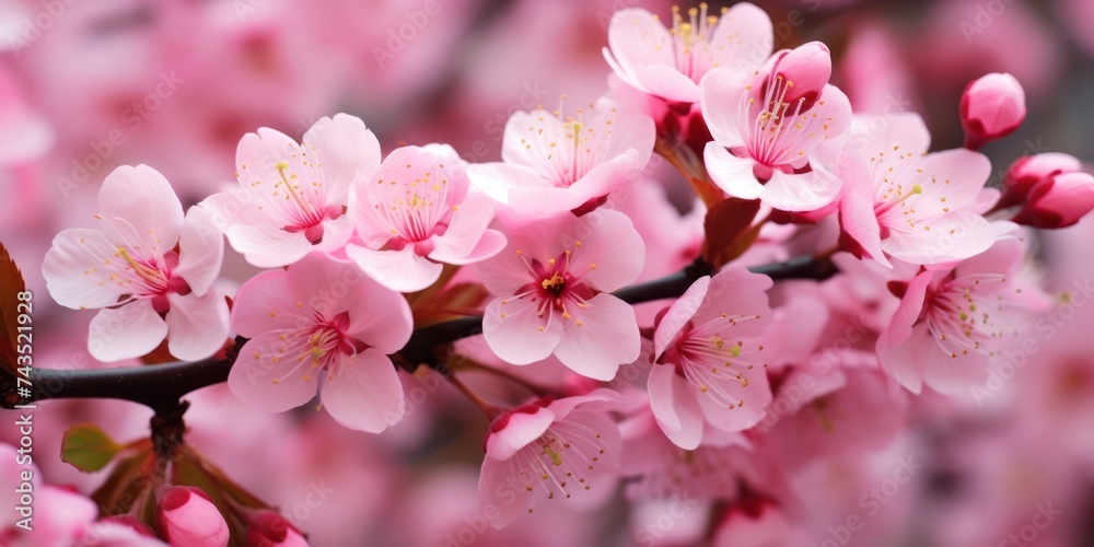 Sakura Vertical Version Of Pink red Cherry Blossom Spring