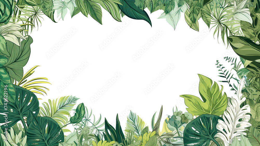 Colorful Leafy border design with flower pattern