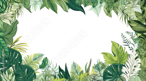 Colorful Leafy border design with flower pattern