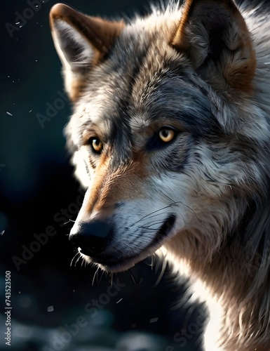 amazing wolf wallpaper Generative AI © Burhan