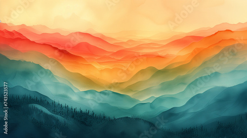 Watercolor Gradient: Gentle Fluid Color Transitions with Subtly Blending Hues